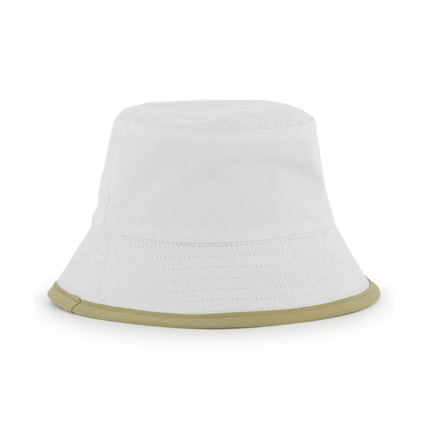 White & Beige Reversible Bucket Hat
