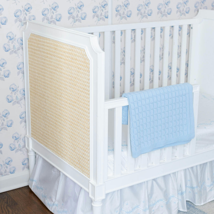 Cable Knit Blanket - Light Blue