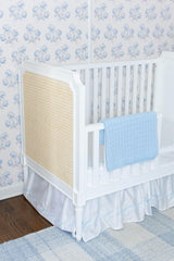 Embroidered Crib Sheet - Sky