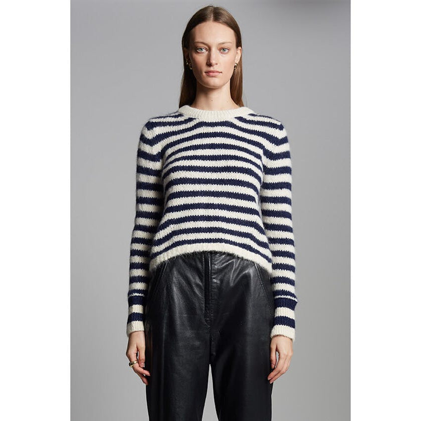 AVA STRIPE SWEATER | IVORY + NAVY