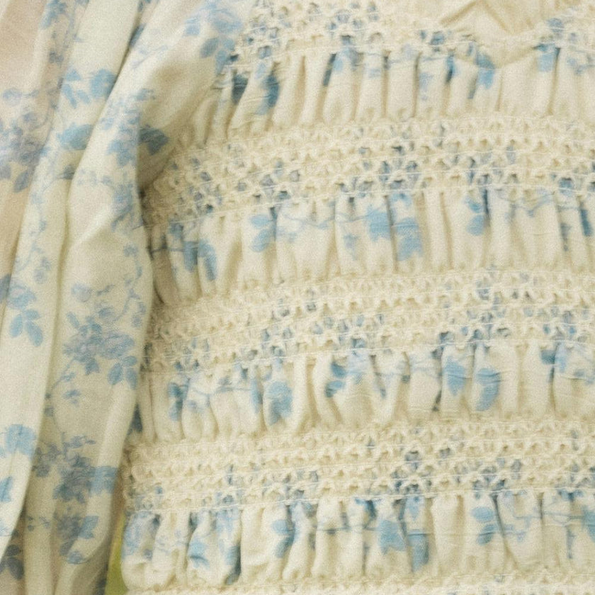 Mini Roselyn Dress in Ivory Porcelain Fleur