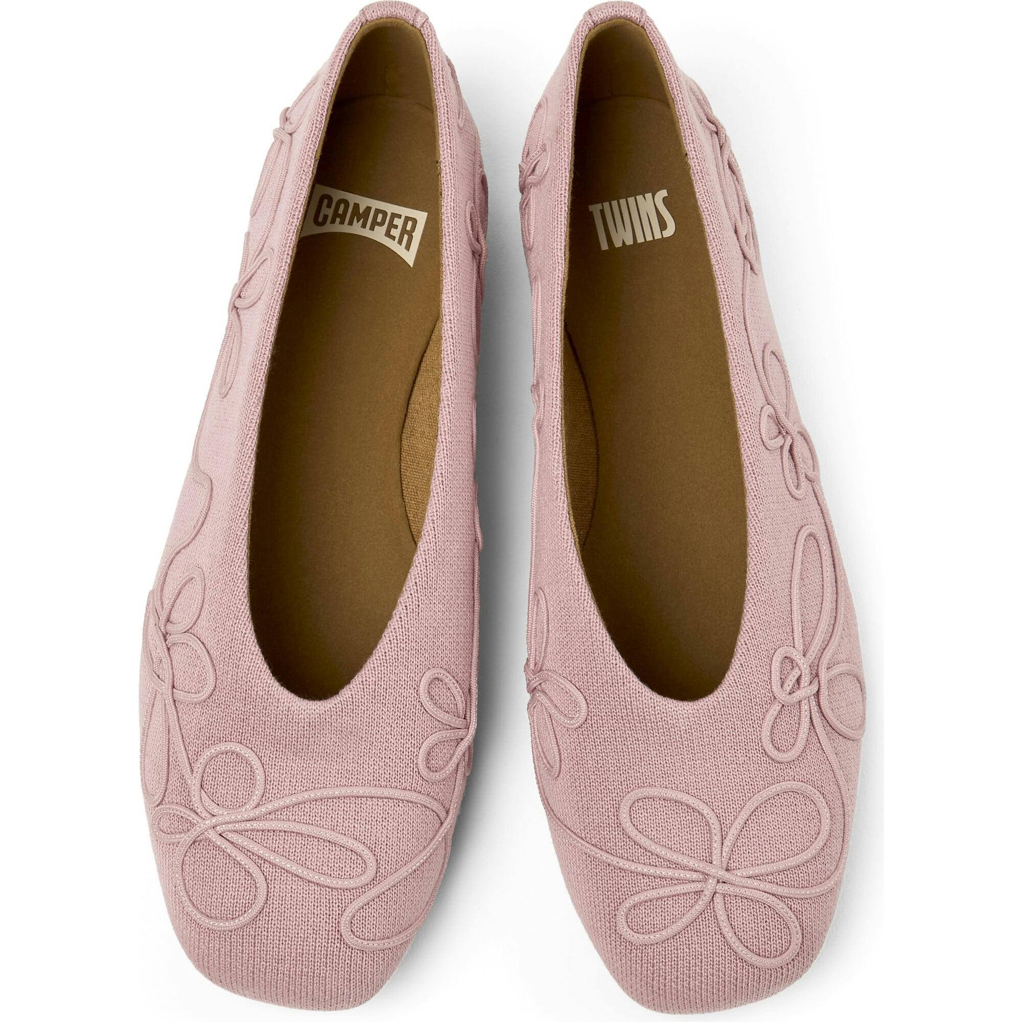 Women's Twins Textile Square Toes Ballerina Shoes