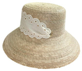 Clematis Bucket Hat (PreOrder Shipping June 15th) - Antique Eyelet Scallop Lace Short Ribbon