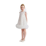 White Fiora Ruffle Sequin Dress