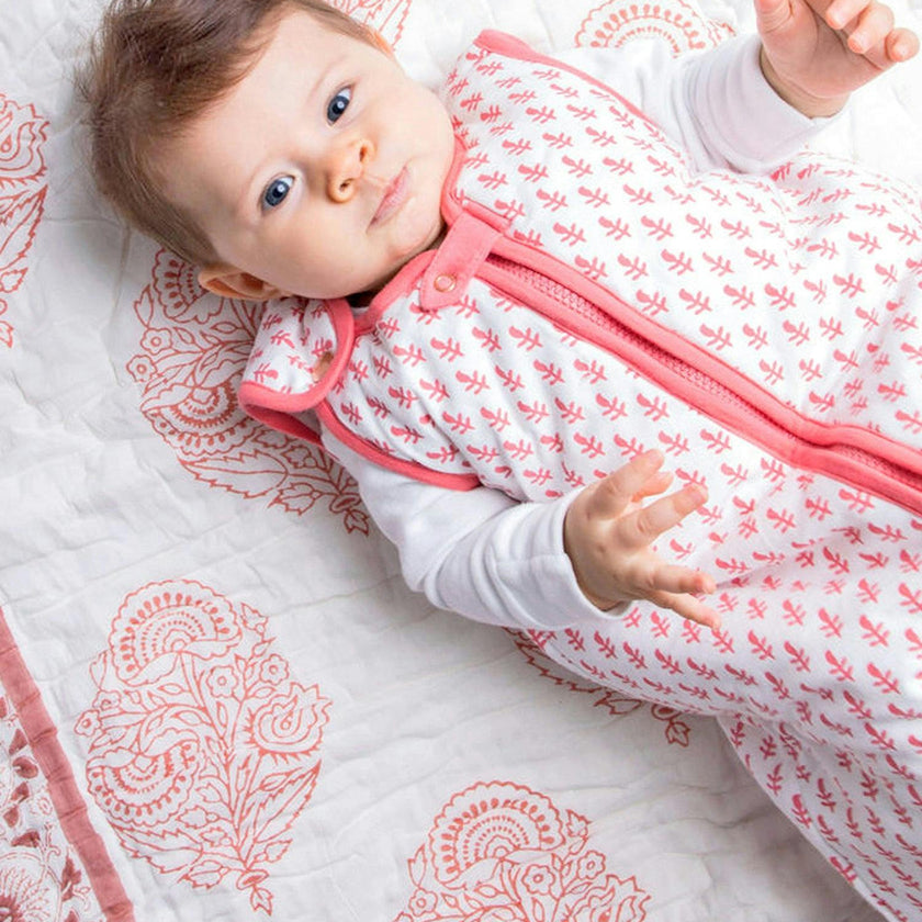 Block-Printed Cotton Crib Quilt