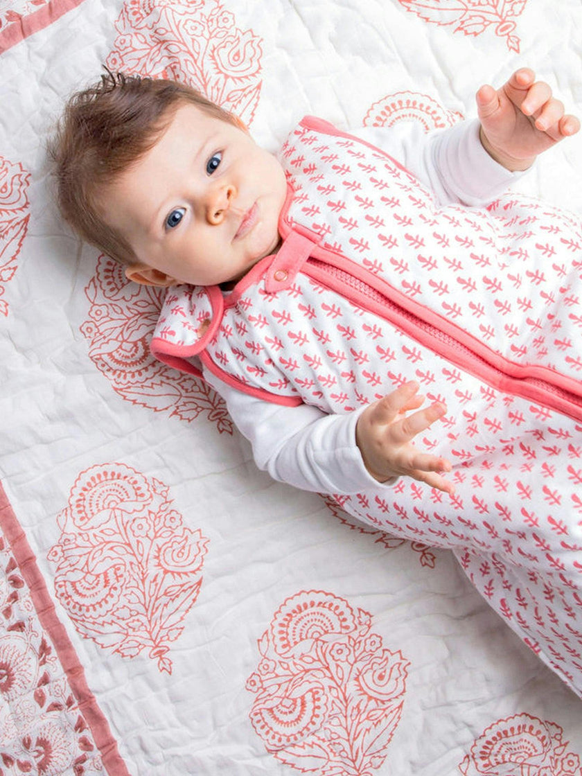 Block-Printed Cotton Crib Quilt