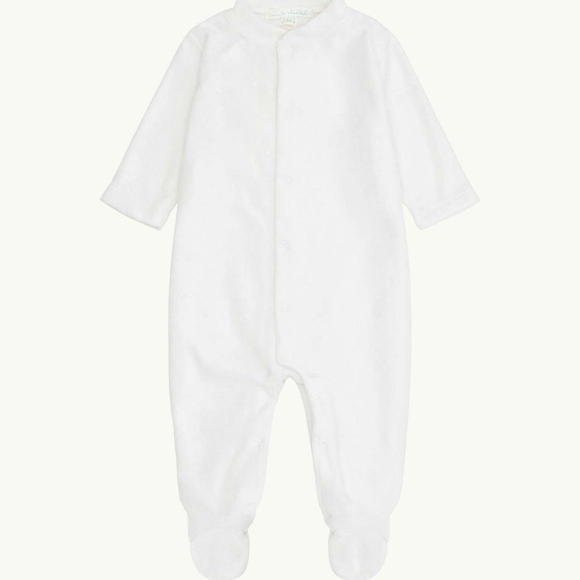 Velour Angel Wing™ Sleepsuit - White