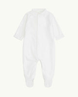 Velour Angel Wing™ Sleepsuit - White