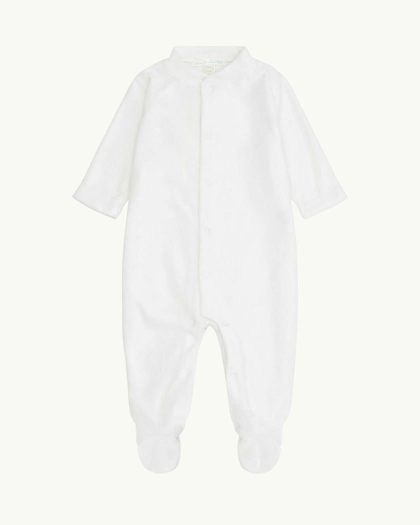 Velour Angel Wing™ Sleepsuit - White