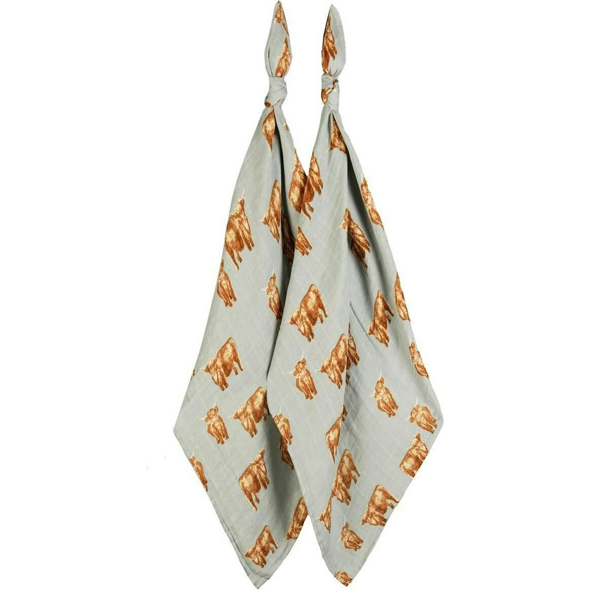 Highland Bamboo Muslin Two-Piece Burp Cloth Set