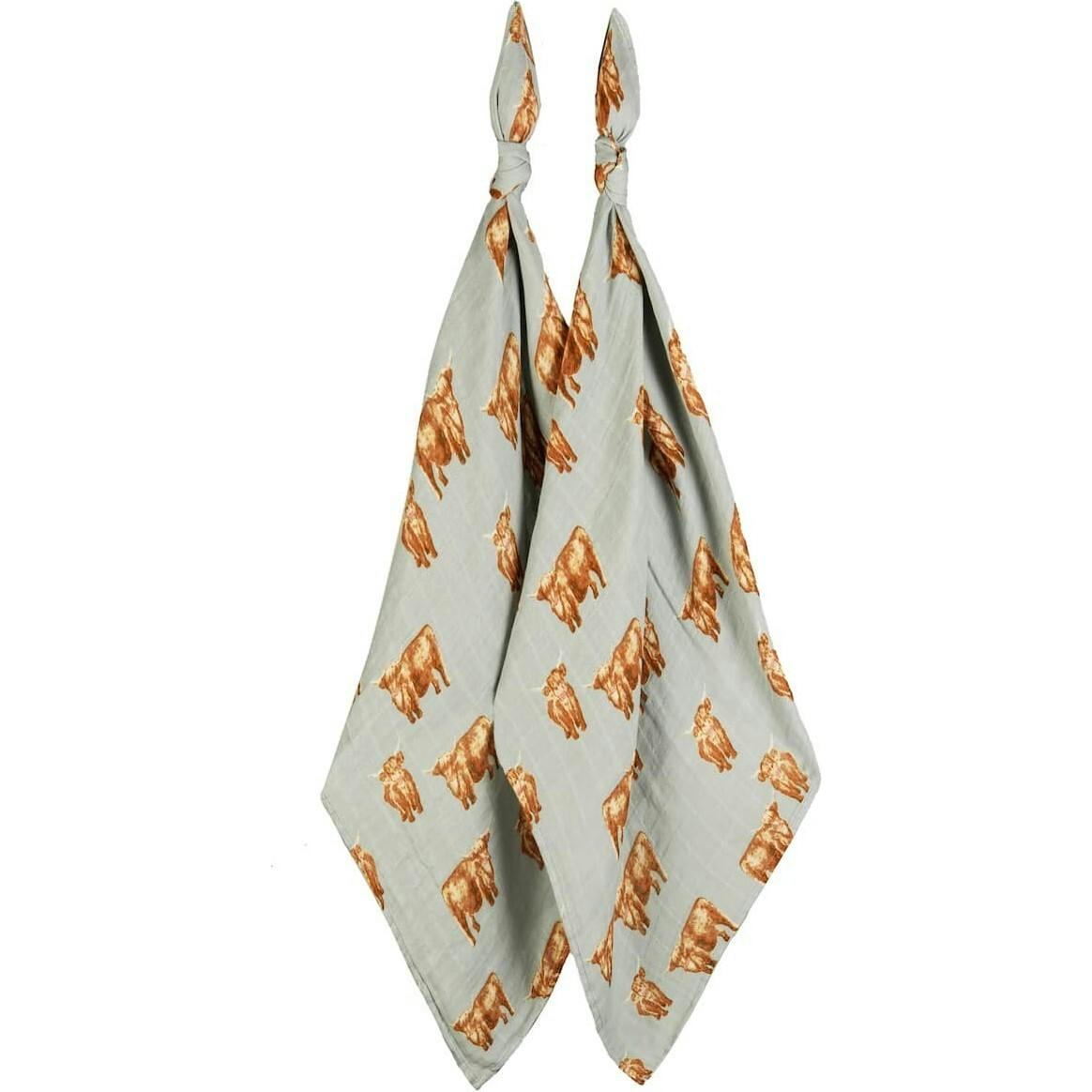 Highland Bamboo Muslin Two-Piece Burp Cloth Set