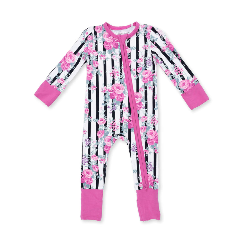 Cabbage Rose Stripe - Convertible Romper