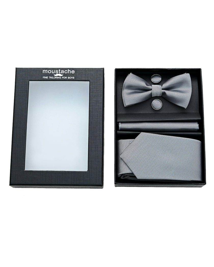 Silver Texture Tie Set