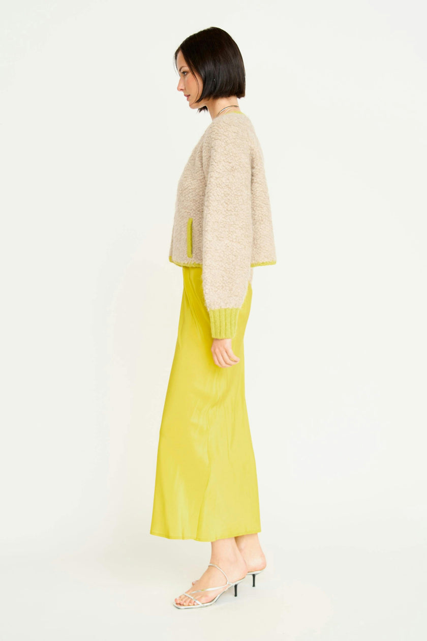 Fargo Knit Jacket in Sand/Lemongrass