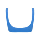 women's deep sea blue terry square neck bikini top
