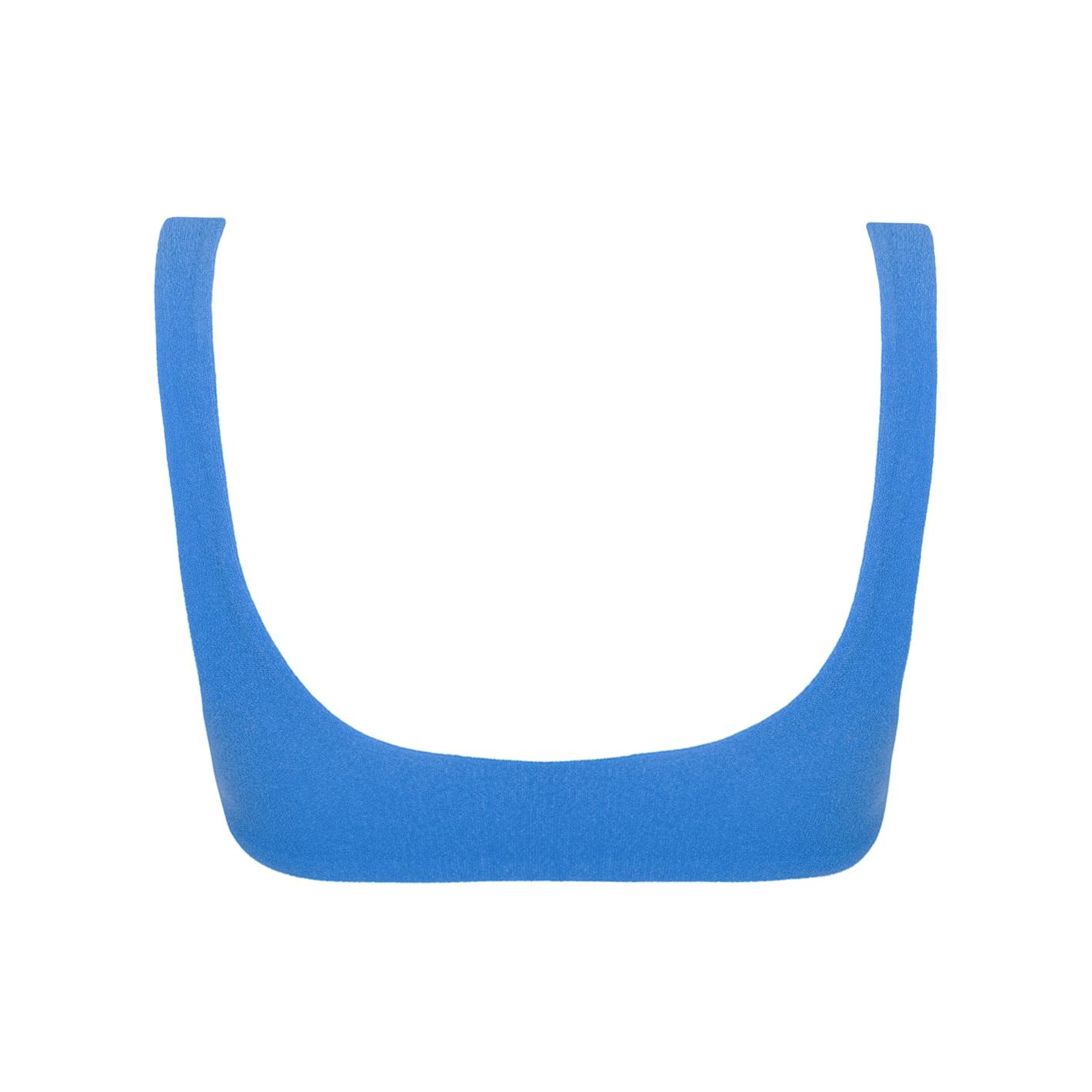 women's deep sea blue terry square neck bikini top