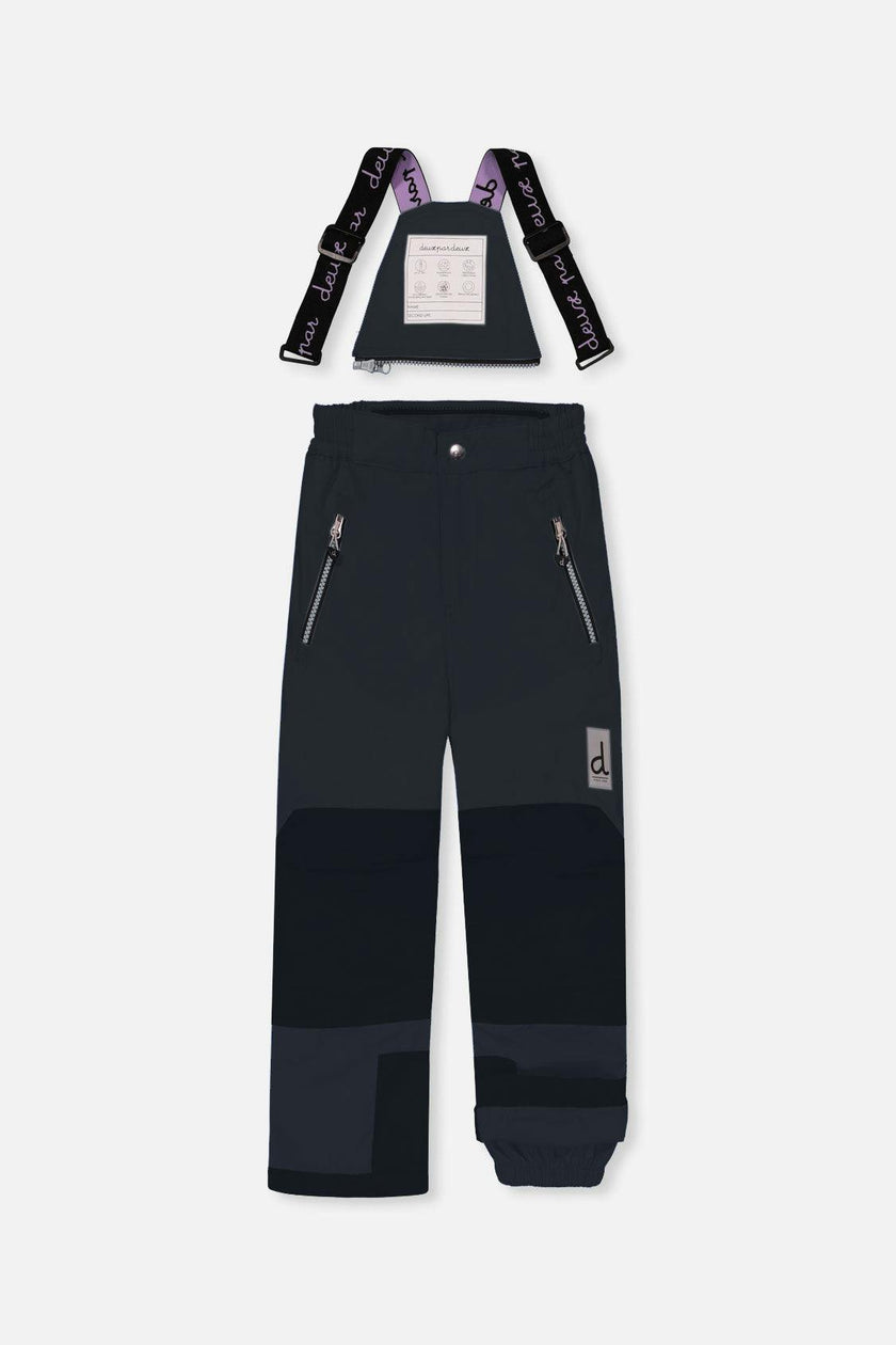 Two Piece Play Snowsuit Pink Mountain Print With Black Pants