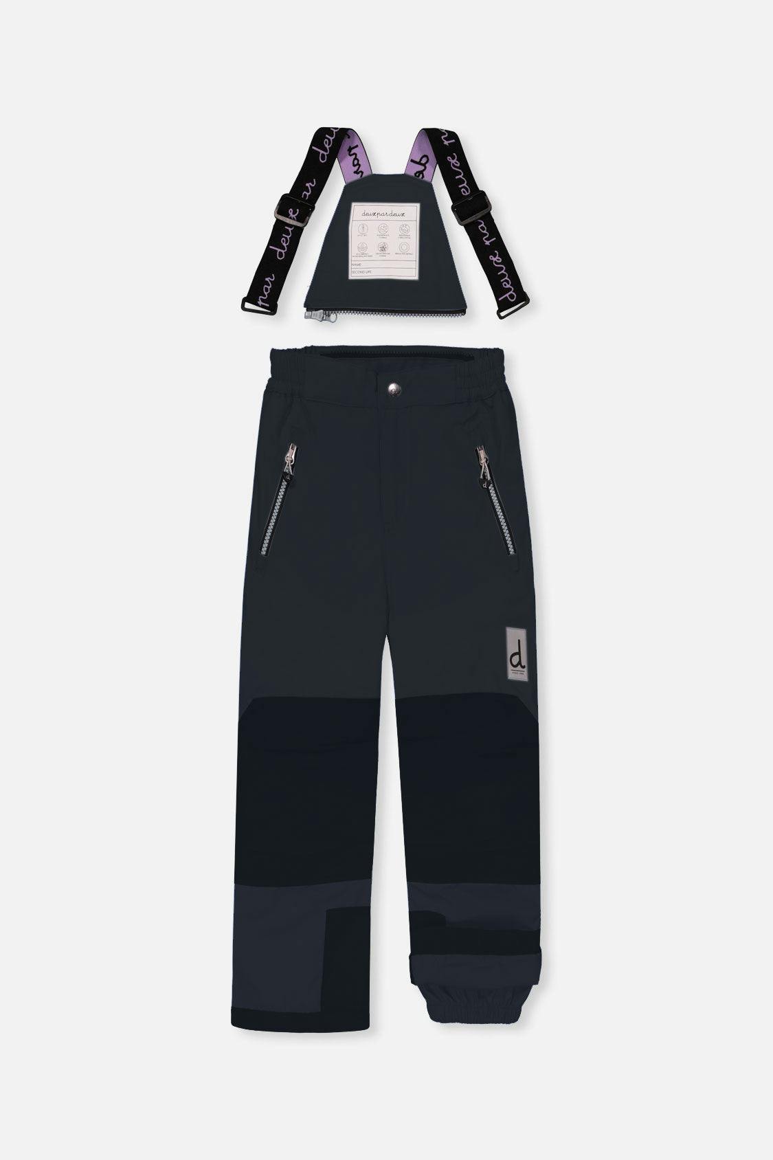 Two Piece Play Snowsuit Pink Mountain Print With Black Pants