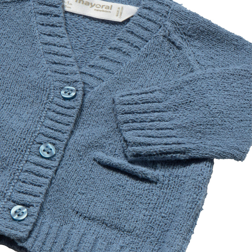 Blue Knitted Baby Cardigan