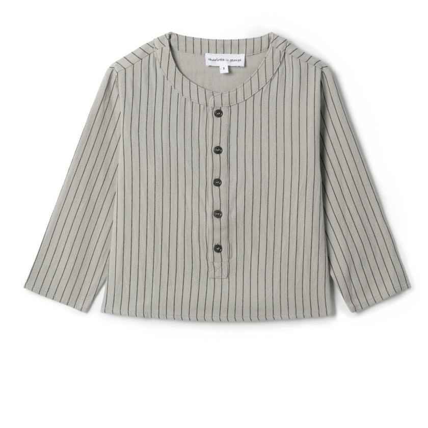 Woven Stripped Shirt Grey