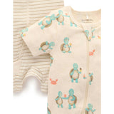 2 Pack S/Slv Digital Growsuit Hungry Turtles Print