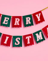 Merry Christmas Banner - velvet flag banner