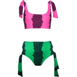 June Tie-Shoulder Sleeveless Two-Piece Bikini