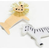 Zebra & Lion Felt Hair Clips