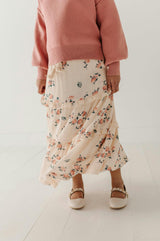 Girls Tiered Ruffle Skirt in Legend Mini Rose