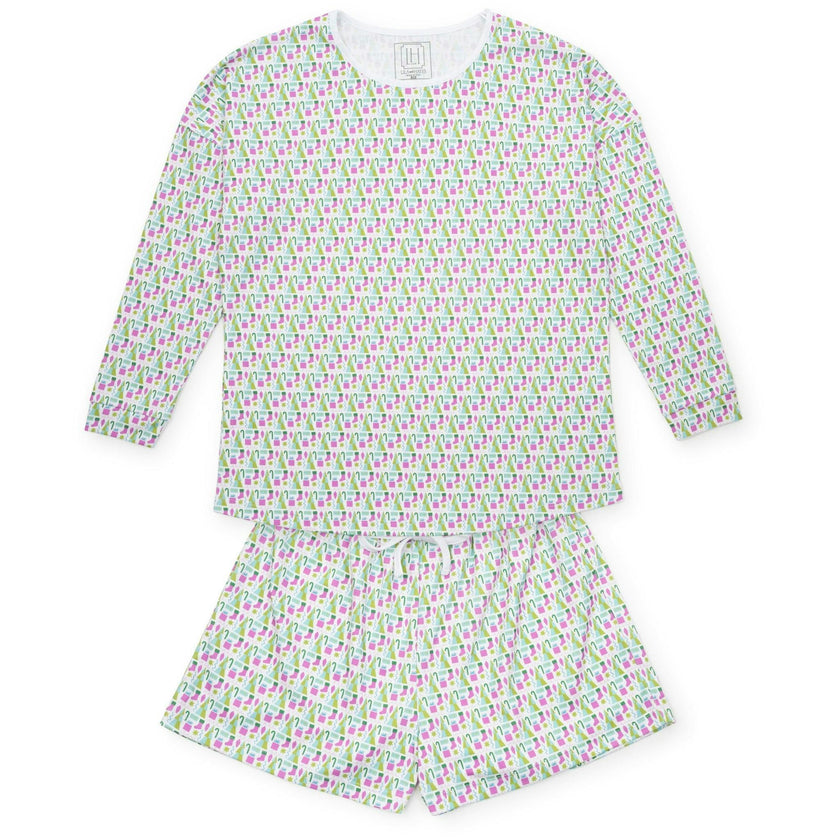 Anna Women's Longsleeve & Short Set - Mod Holiday Pink