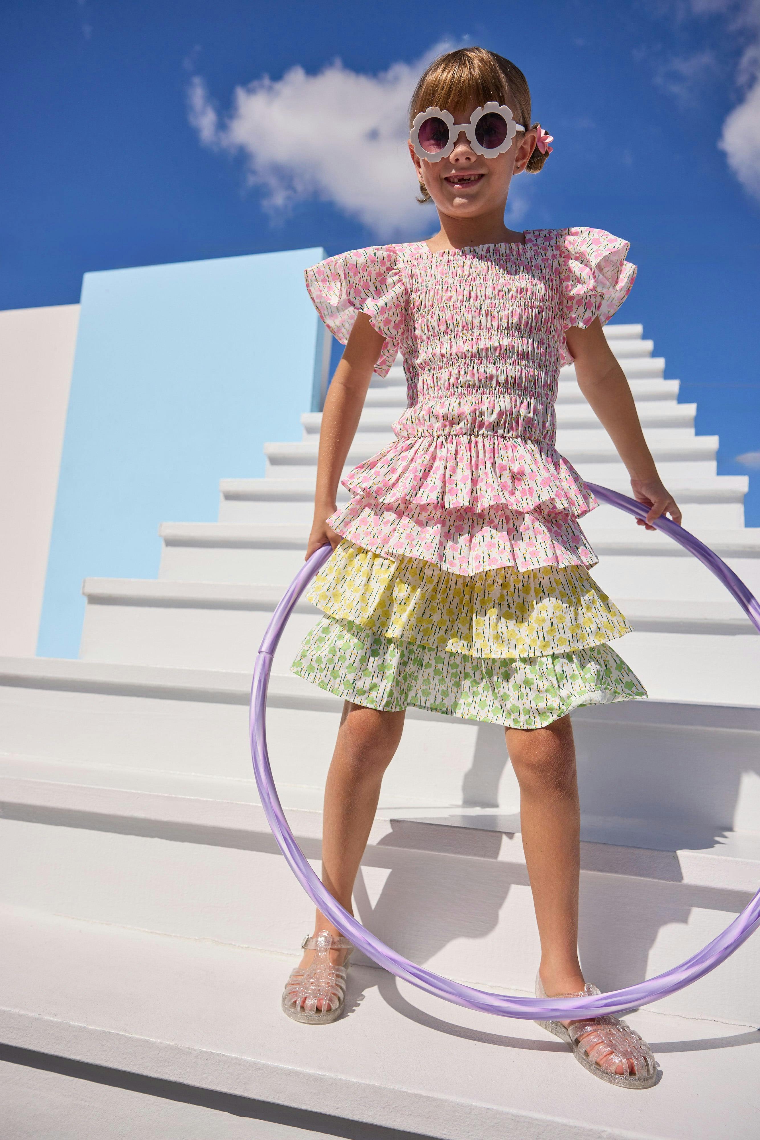 Multi Tiered Skort - Darien Daisies