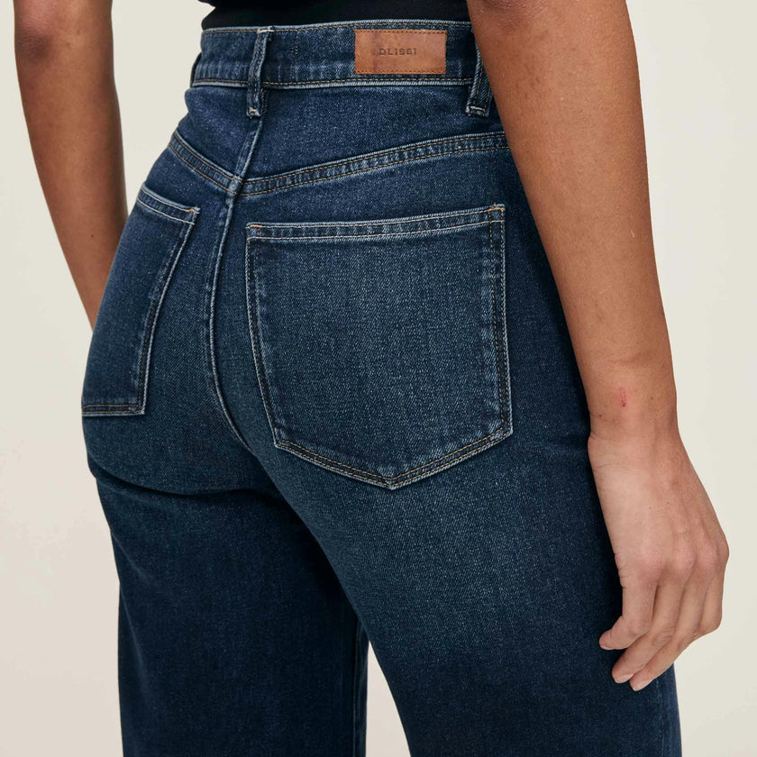 Karmine Refined Wide Leg High Rise 28" Jeans Dark Sea