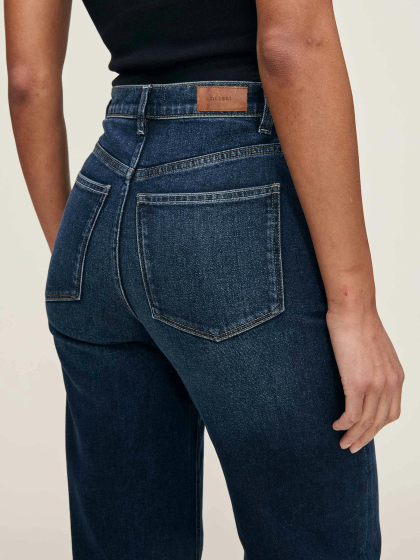 Karmine Refined Wide Leg High Rise 28" Jeans Dark Sea