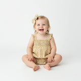 Organic Hair Bow Clip - Yellow Blossom