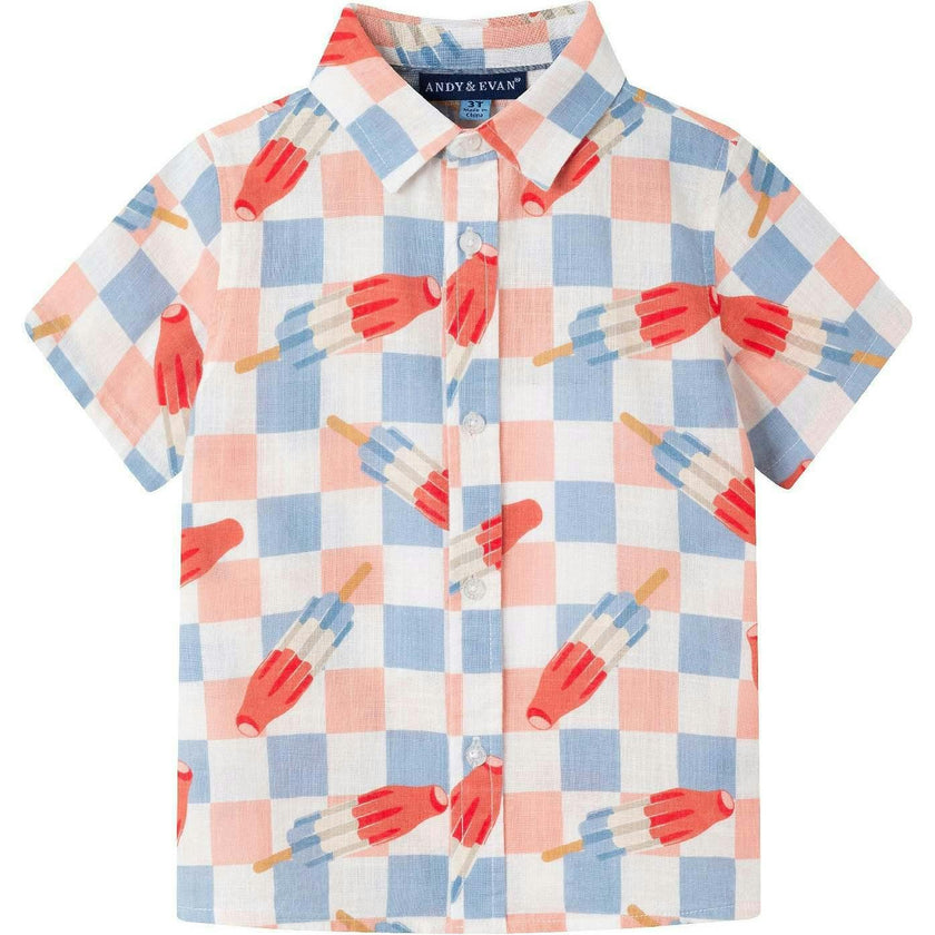Kids Crosshatch Checkered Pop Buttondown