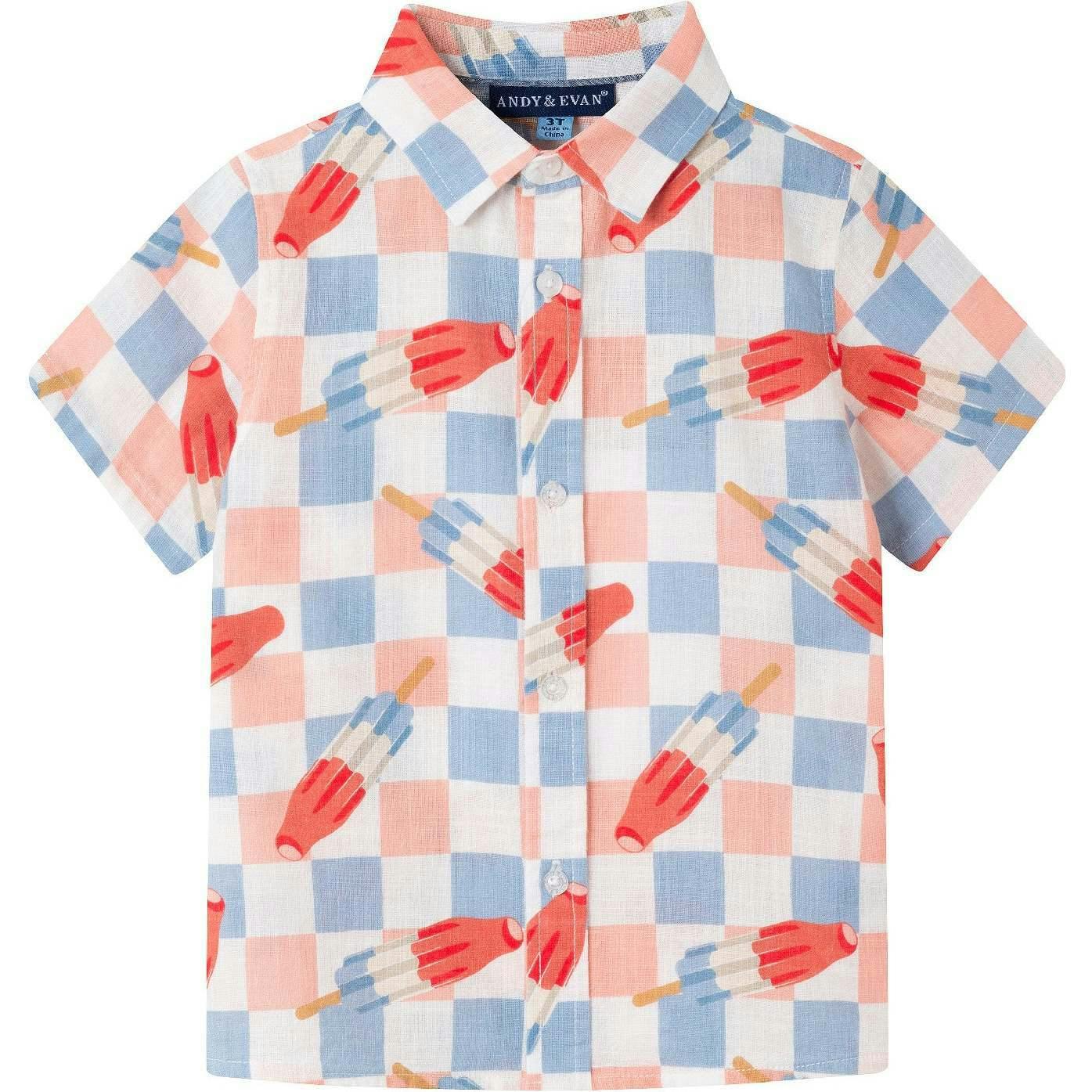 Kids Crosshatch Checkered Pop Buttondown