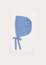 Openwork Knitted Bonnet in Blue (S-L)