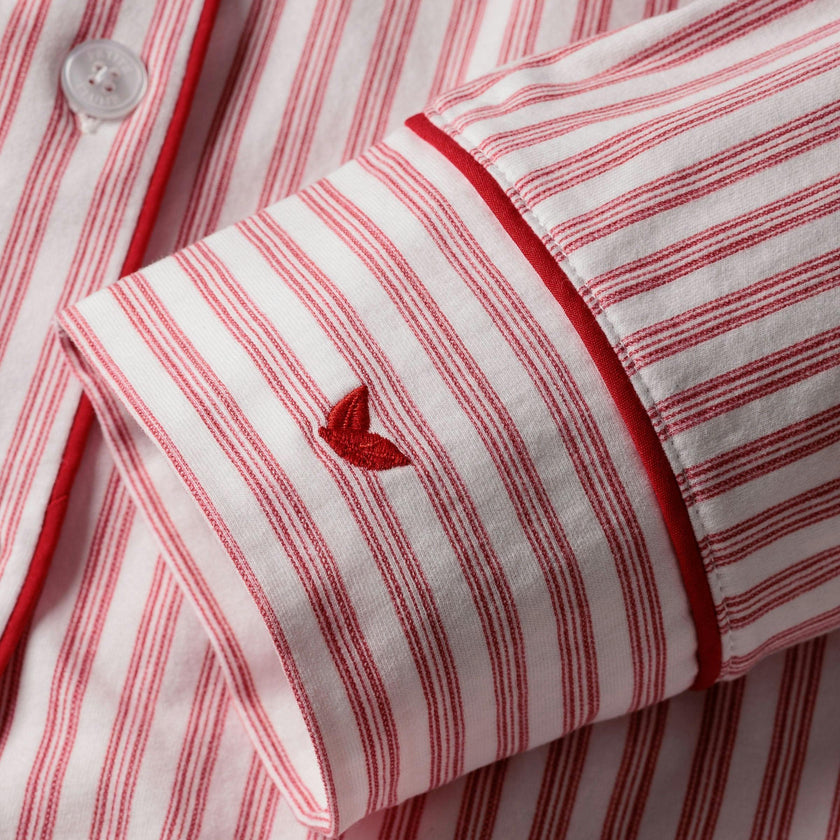 Women's Pima Pajama Set in Antique Red Ticking