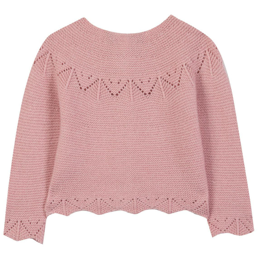 TARTINE ET CHOCOLAT Openwork Baby Cardigan - Blush