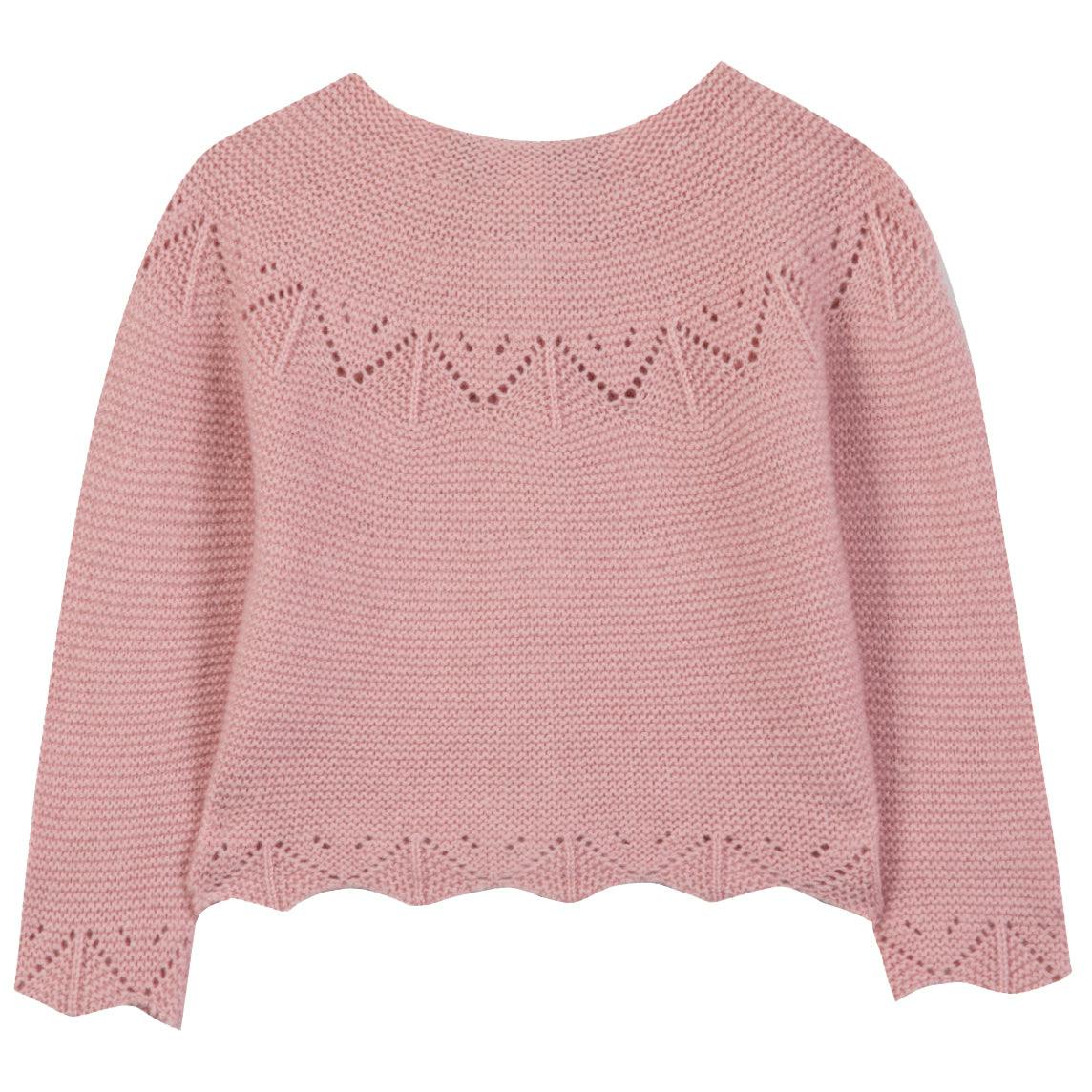TARTINE ET CHOCOLAT Openwork Baby Cardigan - Blush