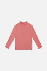 Brushed Rib Mock Neck Top Pink