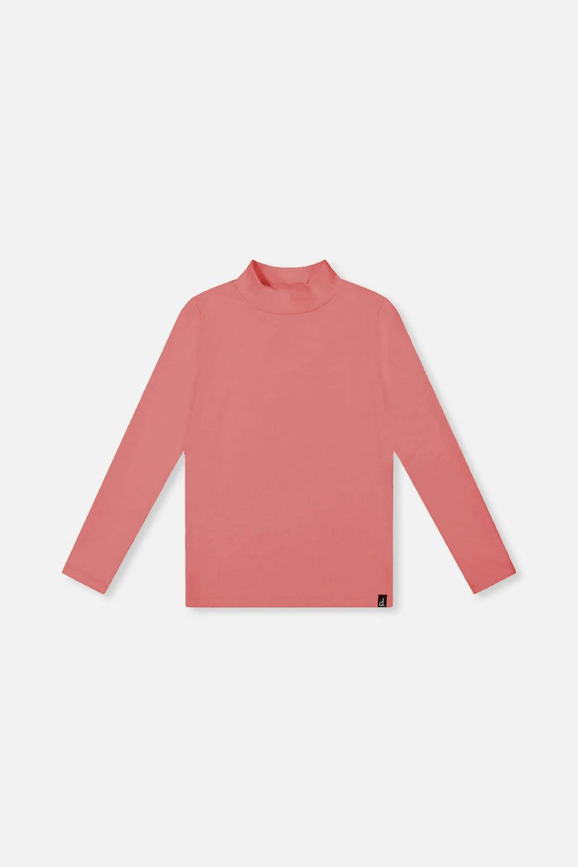 Brushed Rib Mock Neck Top Pink