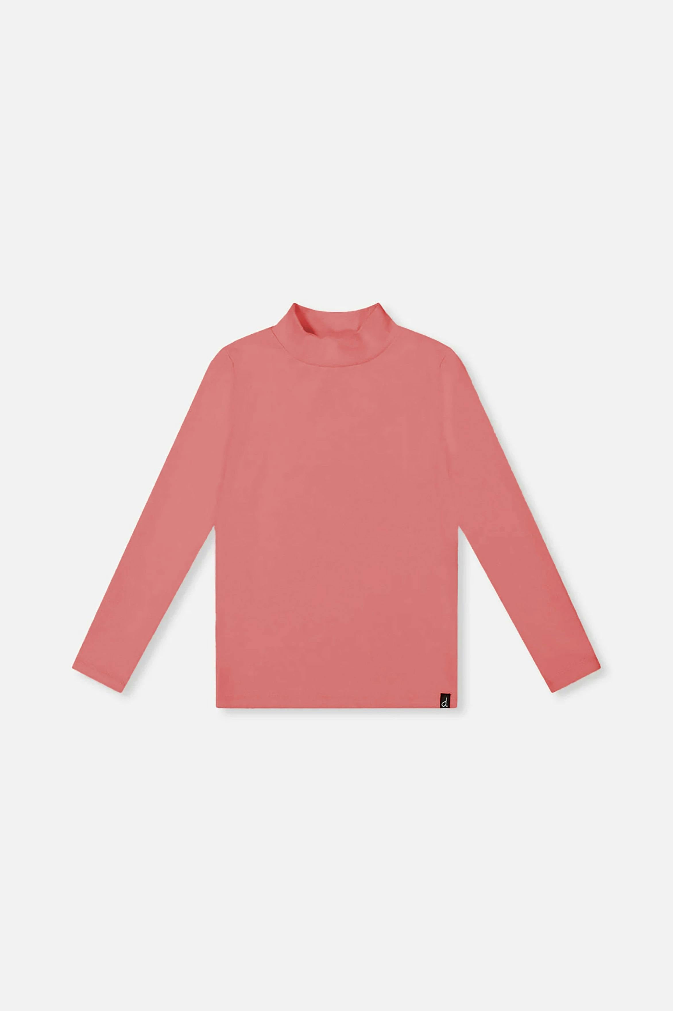 Brushed Rib Mock Neck Top Pink