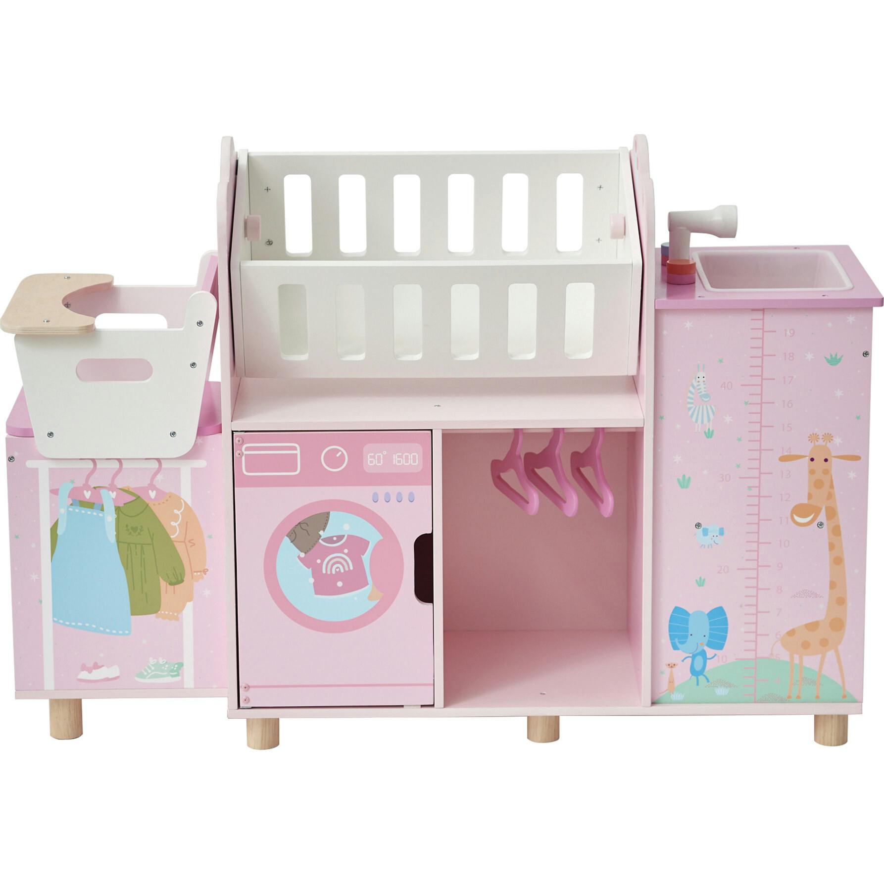 Olivia's Little World Amanda 6-in-1 Doll Nursery Station - Baby Pink