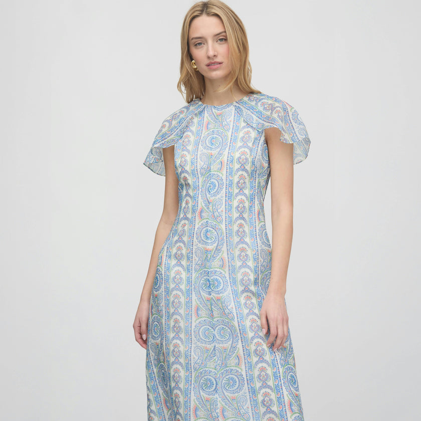 The Davina Dress - Blue Corsica Paisley