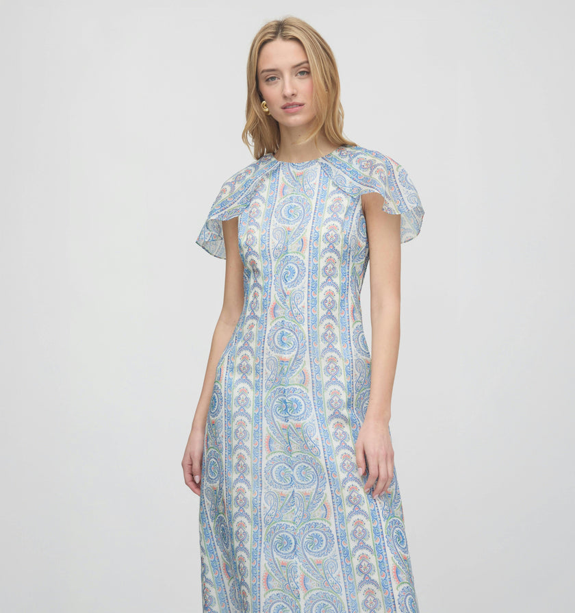 The Davina Dress - Blue Corsica Paisley