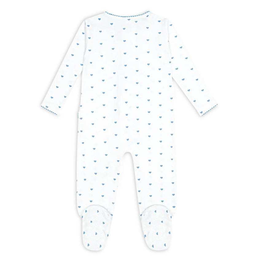 baby blue heart pima footie