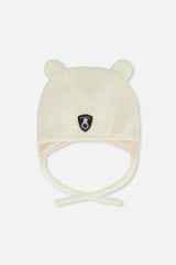Lined Baby Sherpa Hat With Ear Flaps Off-White