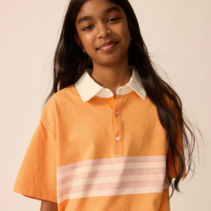 Organic Weekend Polo in Overtime Orange