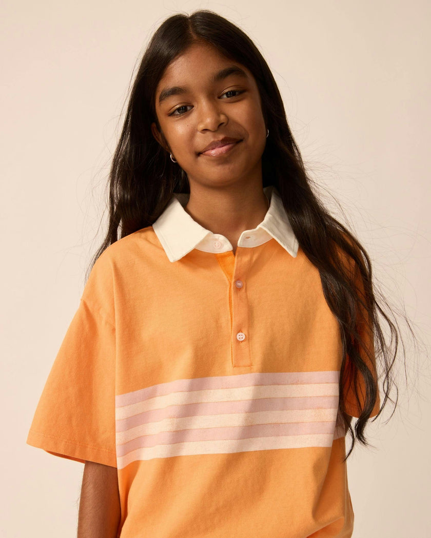 Organic Weekend Polo in Overtime Orange